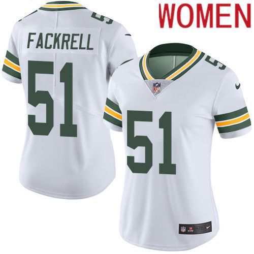 Women Green Bay Packers #51 Kyler Fackrell White Nike Vapor Limited NFL Jersey